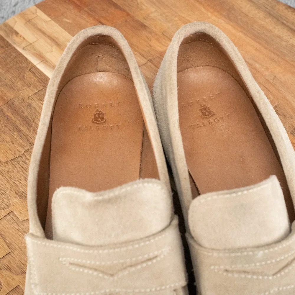 Men's Tan Suede Nicasio Loafer Robert Talbott Size 8.5 M